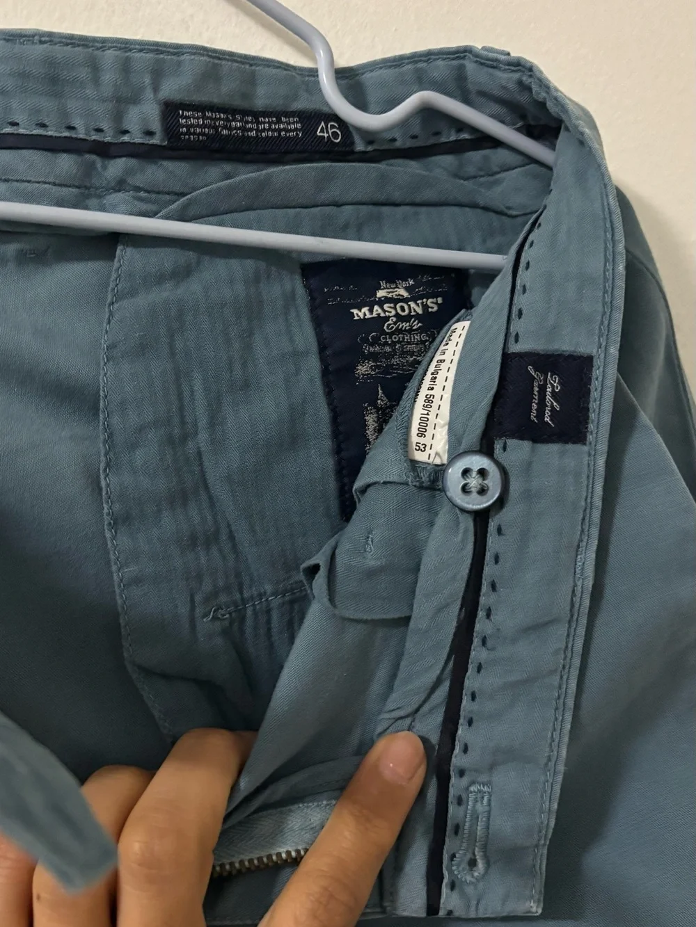 Mason Men's Chino Pants in Teal Blue